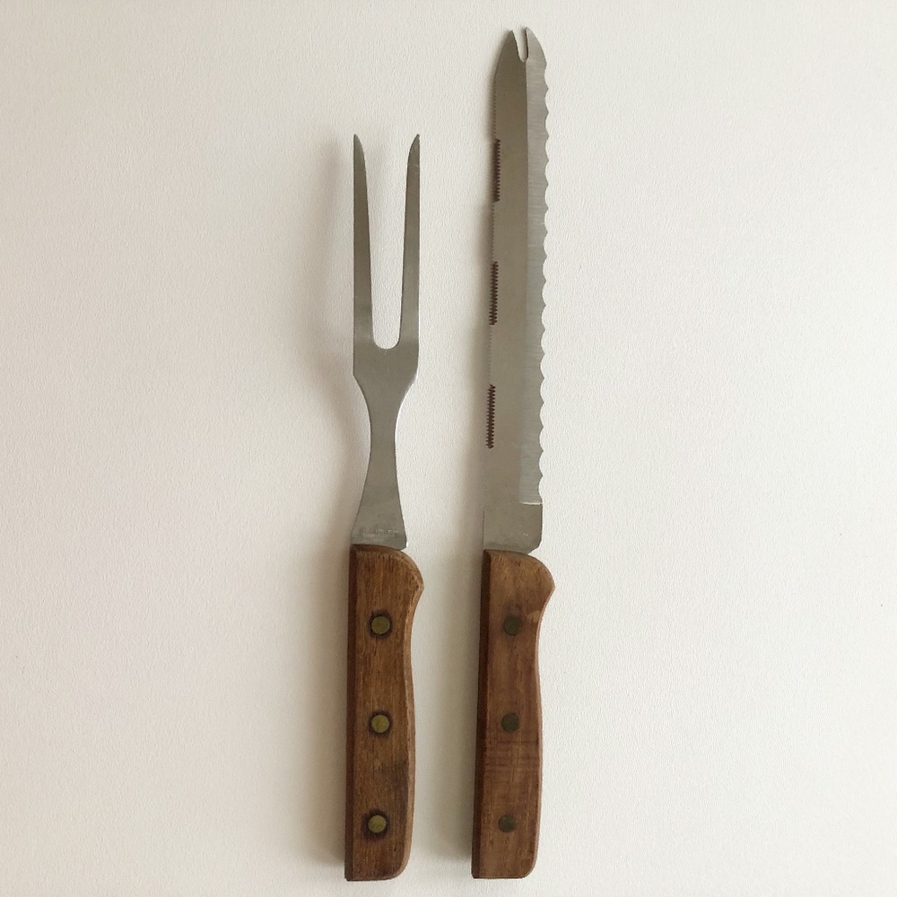 VTG Pierre Santini Carving Knife & Fork Set Japan